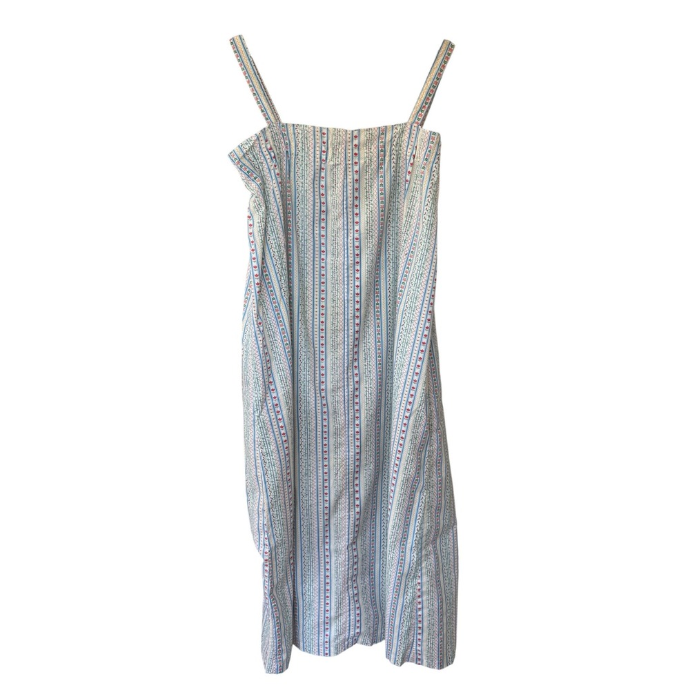 Vintage Lanz of Salzburg Floral Striped Nightgown British Hong Kong Blue White - Picture 5 of 10
